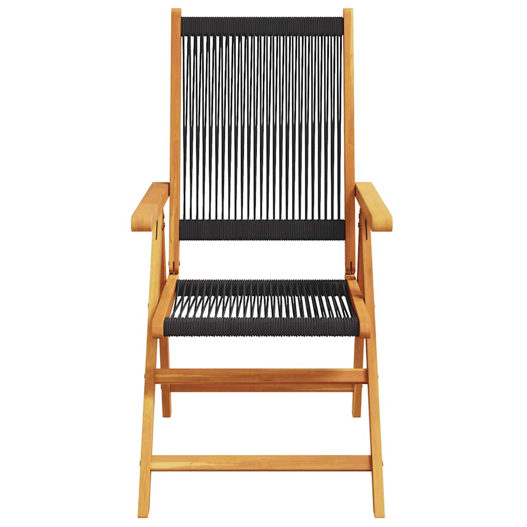 Garden Dining Set | Black | Solid acacia wood, Polypropylene | Large