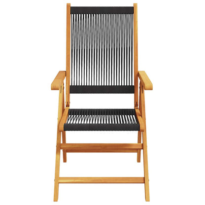 Garden Dining Set | Black | Solid acacia wood, Polypropylene | Large