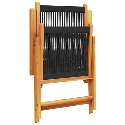 Garden Dining Set | Black | Solid acacia wood, Polypropylene | Large