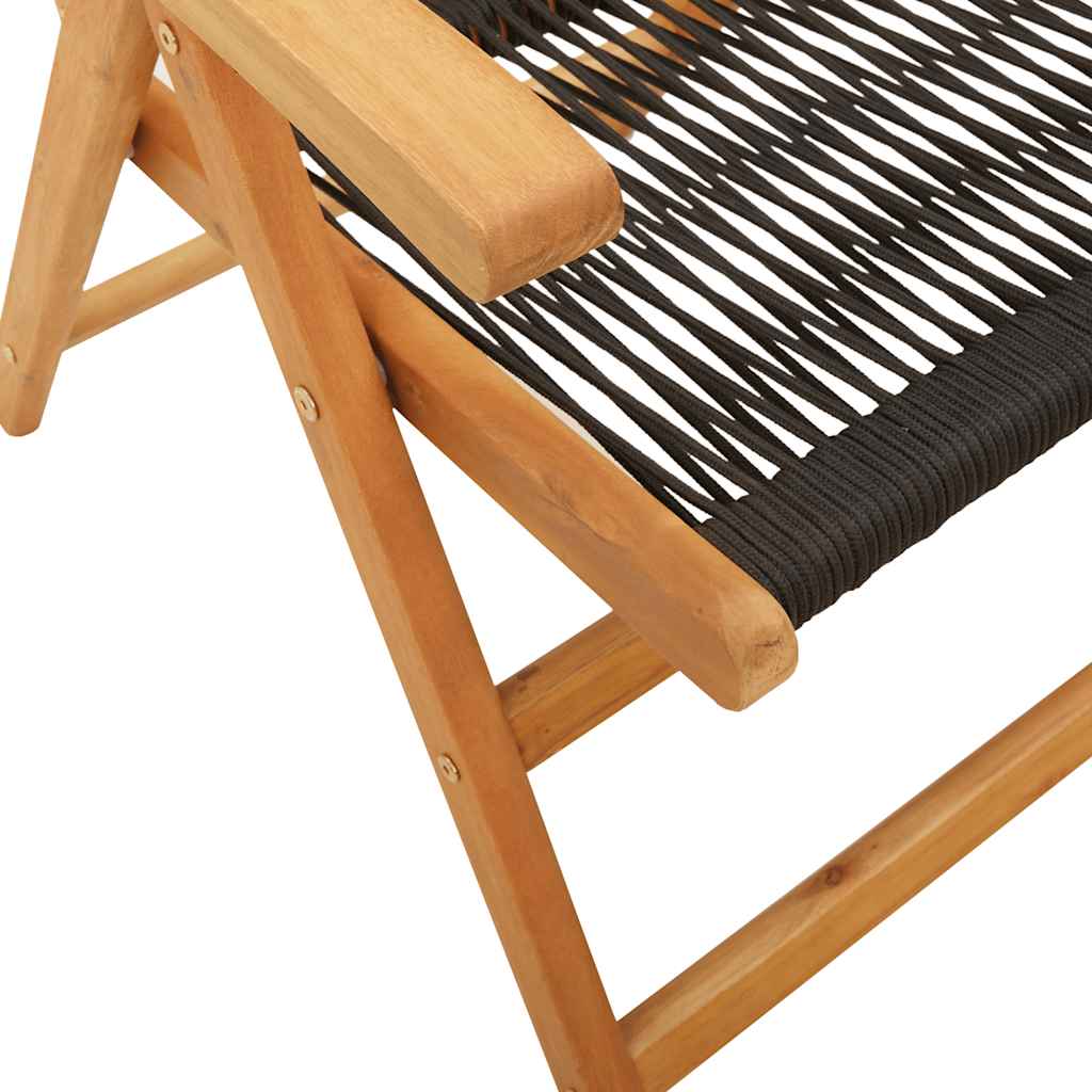 Garden Dining Set | Black | Solid acacia wood, Polypropylene | Large
