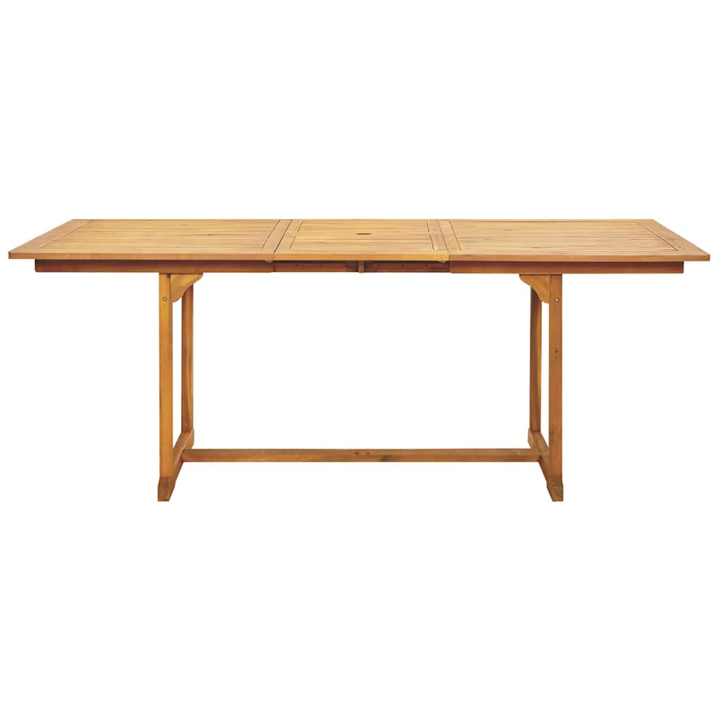 7 Piece Garden Dining Set Beige Polypropylene and Solid Wood