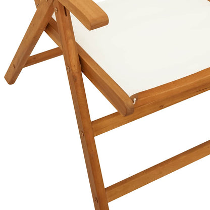 7 Piece Garden Dining Set Cream White Fabric and Solid Wood