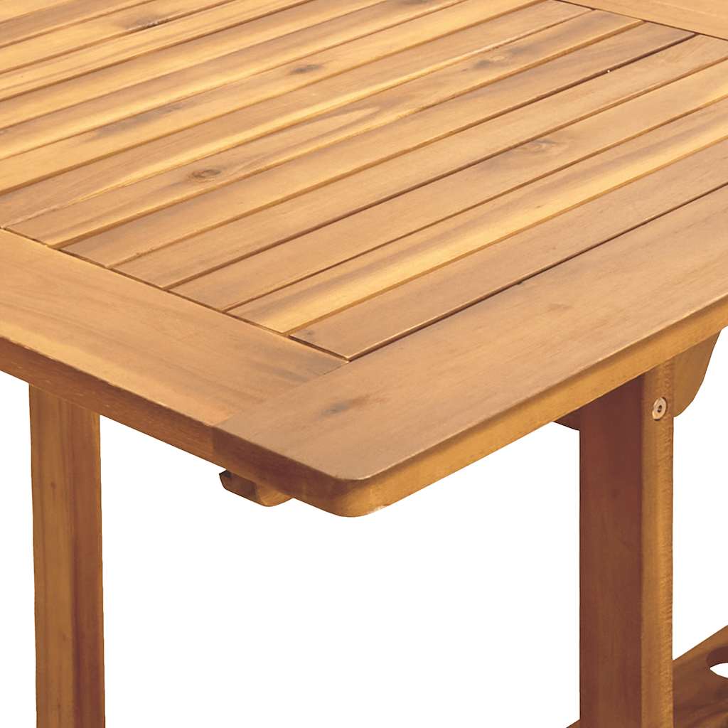 7 Piece Garden Dining Set Blue and White Fabric and Solid Wood