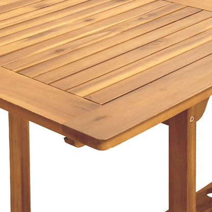 7 Piece Garden Dining Set Blue and White Fabric and Solid Wood