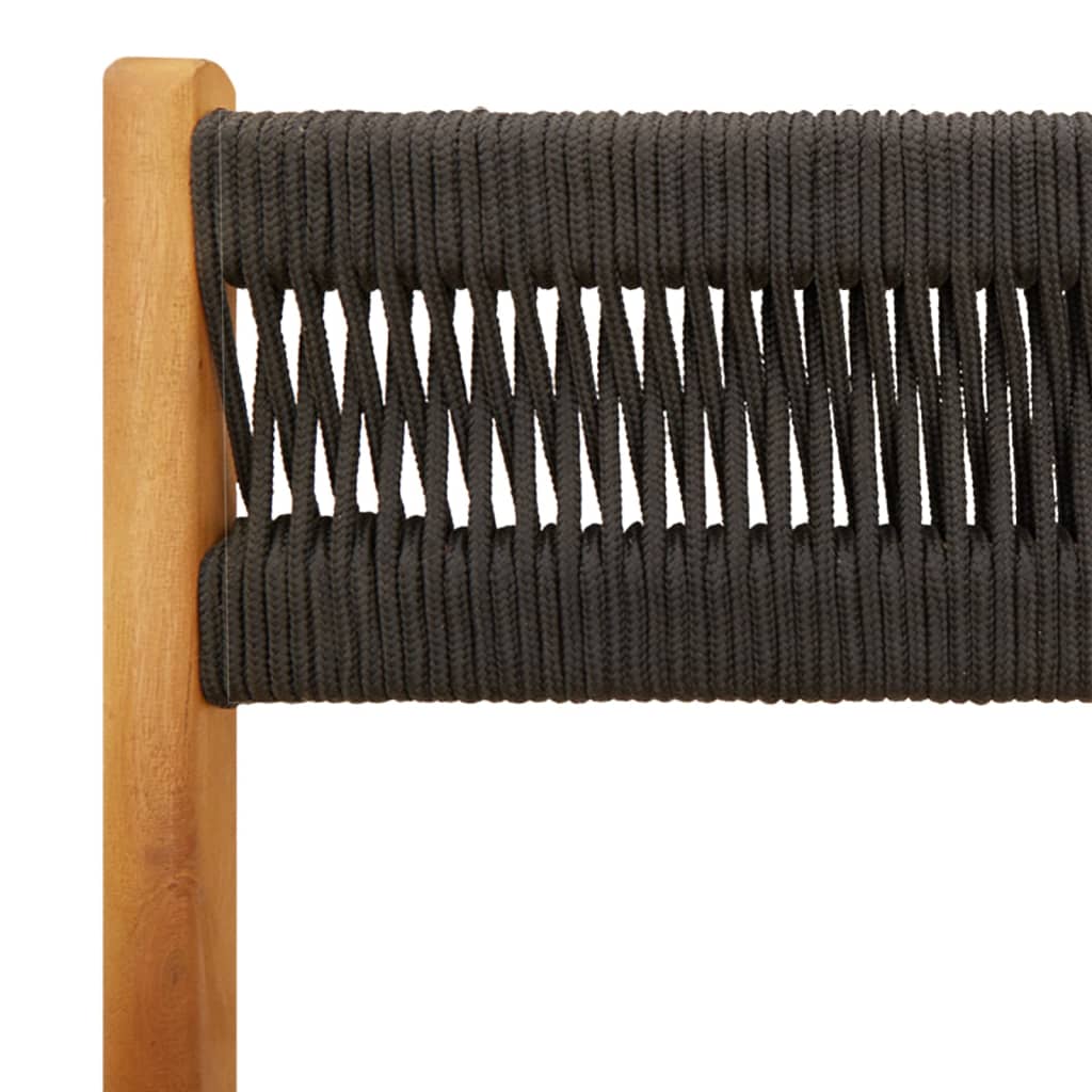 Bistro Set | Black | Solid acacia wood, Polypropylene | Compact