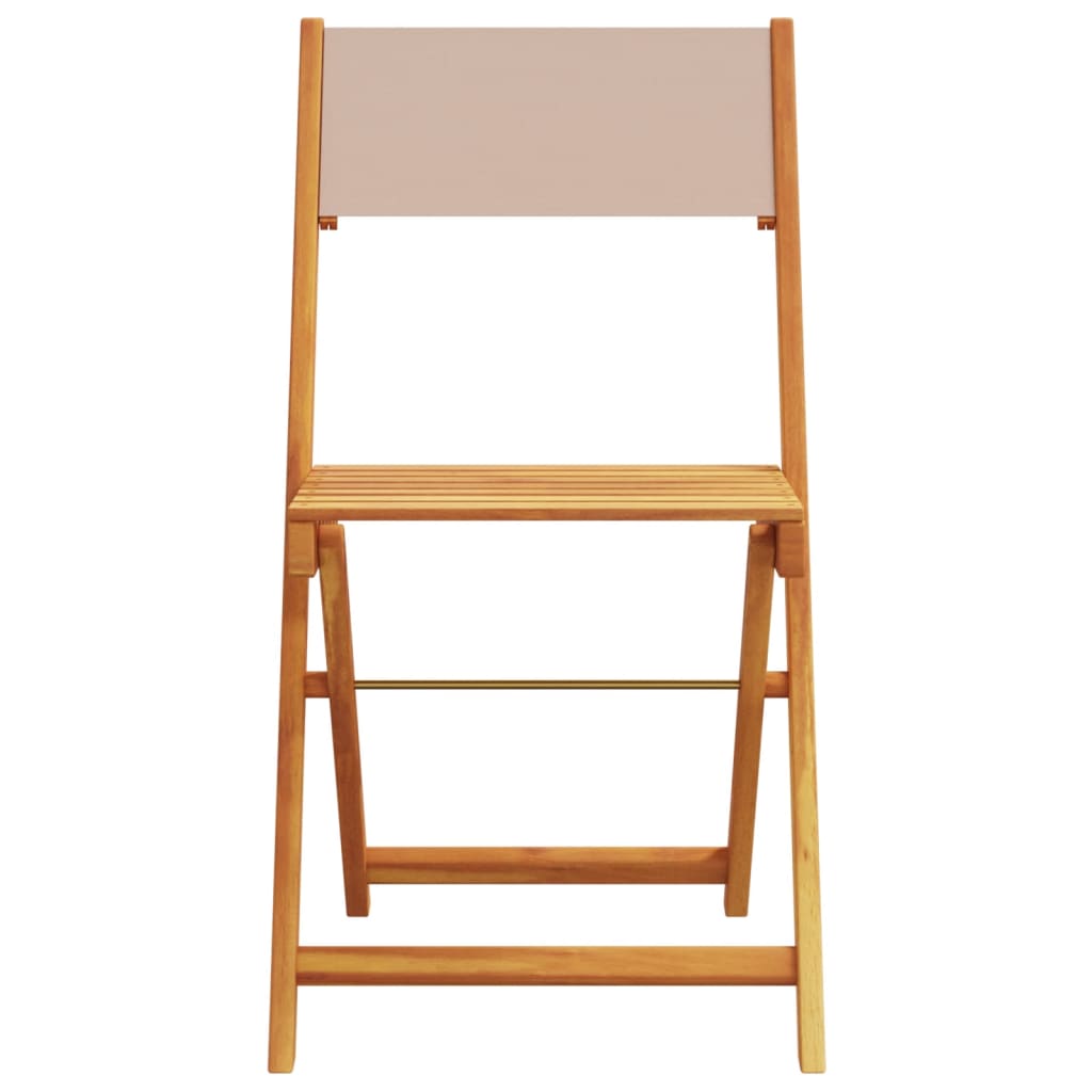 Bistro Set | Taupe | Solid acacia wood and polyester | Compact | Foldable