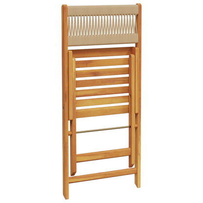 Bistro Set | Beige | Solid acacia wood, polypropylene | Compact