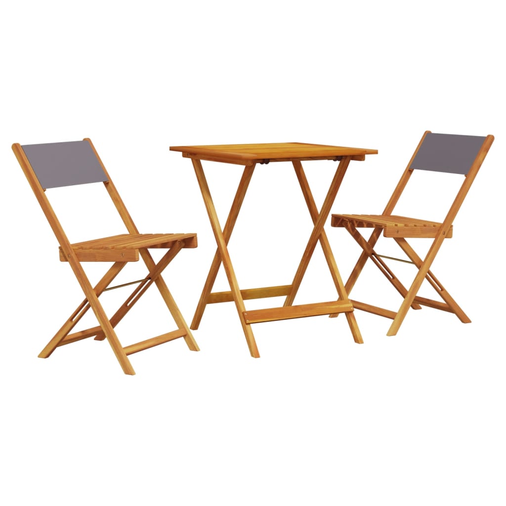 Bistro Set | Anthracite | Solid acacia wood, 100% polyester | Small