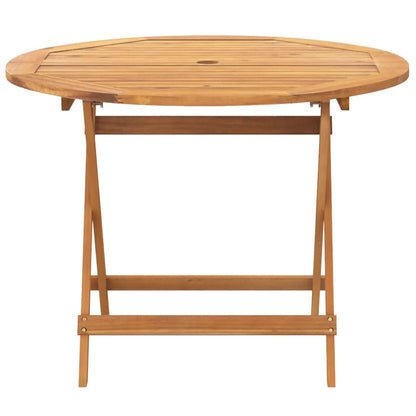 5 Piece Garden Dining Set Beige Polypropylene and Solid Wood