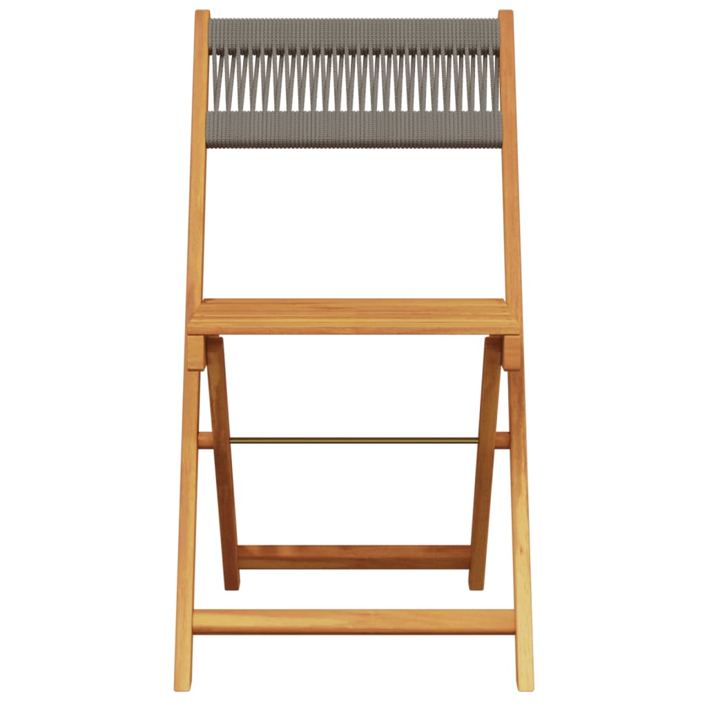 5 Piece Garden Dining Set Grey Polypropylene and Solid Wood