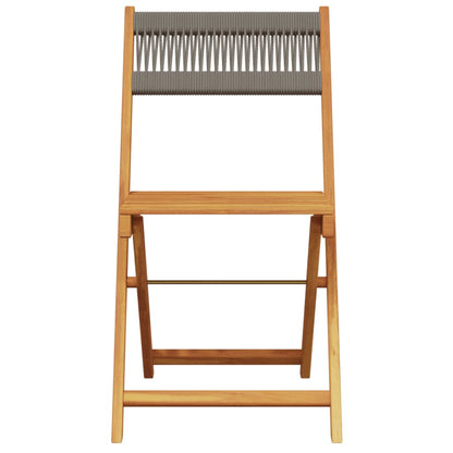 5 Piece Garden Dining Set Grey Polypropylene and Solid Wood