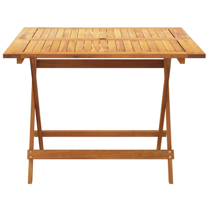 5 Piece Garden Dining Set Beige Fabric and Solid Wood