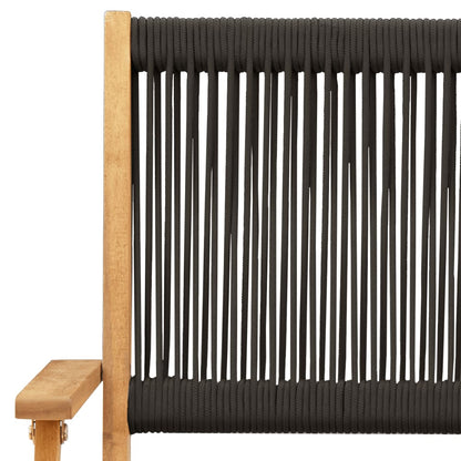 Bistro Set | Black | Solid acacia wood, Polypropylene | Compact