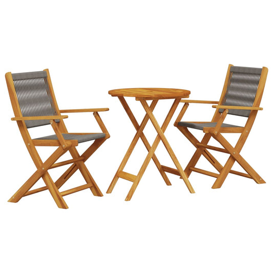 Bistro Set | Grey | Solid acacia wood, polypropylene | Standard