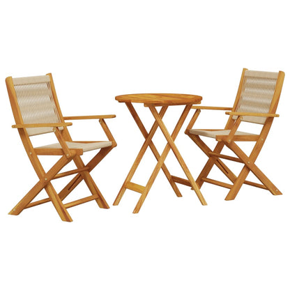 Bistro Set | Beige | Solid acacia wood and polypropylene | Standard