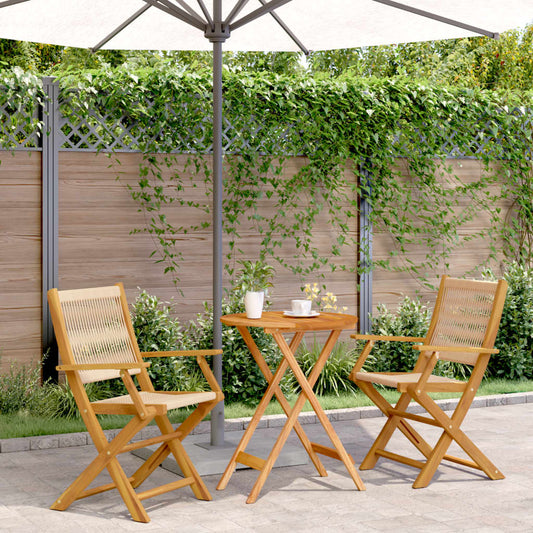 Bistro Set | Beige | Solid acacia wood and polypropylene | Standard