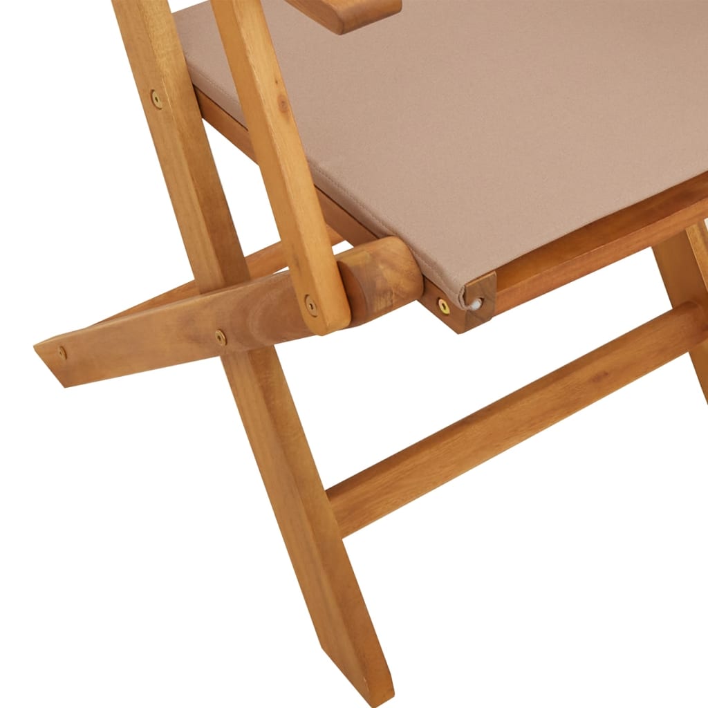 Bistro Set | Taupe | Solid Acacia wood, 100% Polyester Fabric | Compact