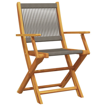 Bistro Set | Grey | Solid acacia wood, Polypropylene | Compact