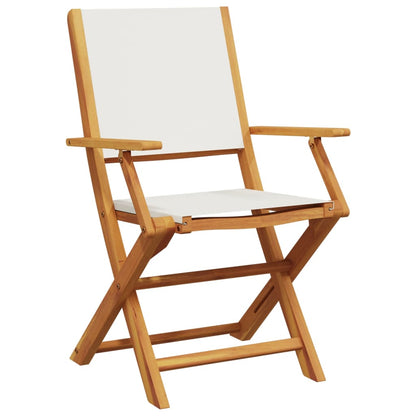 Bistro Set | Cream White | Solid Acacia Wood | 2-Seater | Foldable