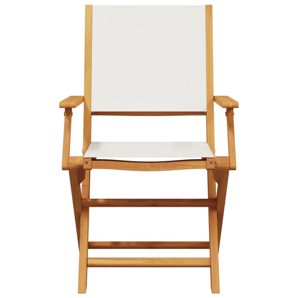 Bistro Set | Cream White | Solid Acacia Wood | 2-Seater | Foldable
