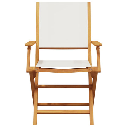Bistro Set | Cream White | Solid Acacia Wood | 2-Seater | Foldable