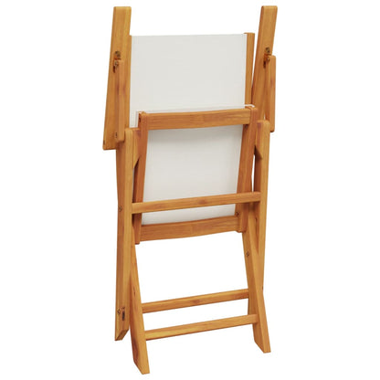 Bistro Set | Cream White | Solid Acacia Wood | 2-Seater | Foldable