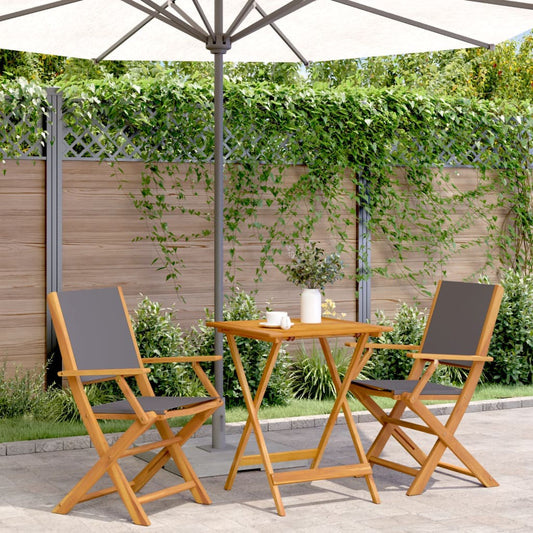Bistro Set | Anthracite | Solid Acacia wood, 100% polyester fabric