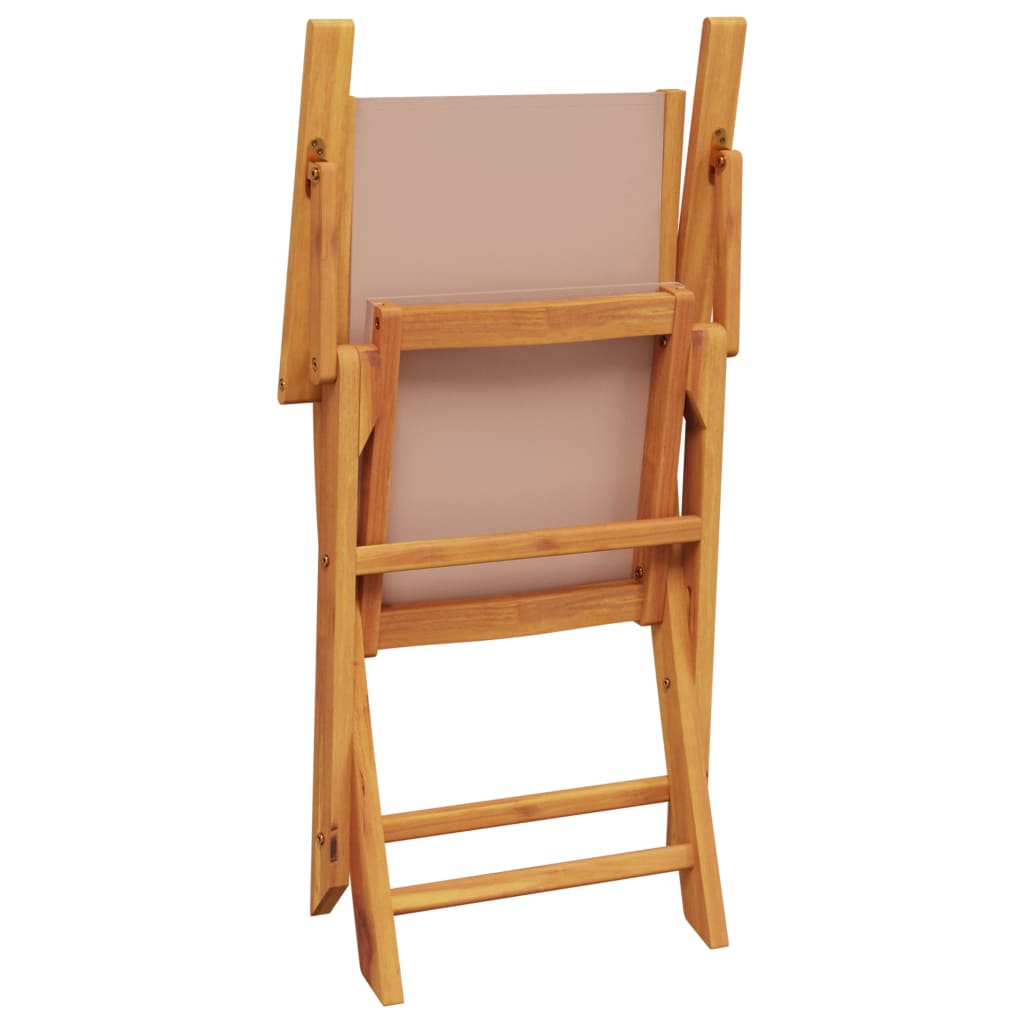 Bistro Set | Taupe | Solid Acacia wood, 100% polyester fabric | Compact