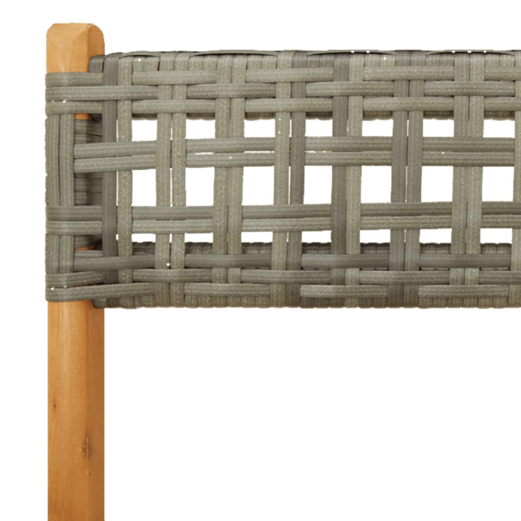 Bistro Set | Grey | Solid acacia wood, PE rattan | Compact | Collapsible