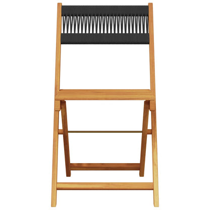 Bistro Set | Black | Solid acacia wood and polypropylene | Small