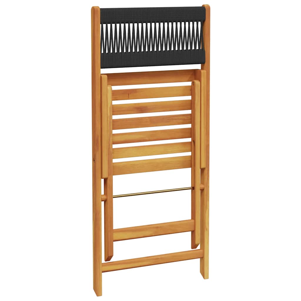 Bistro Set | Black | Solid acacia wood and polypropylene | Small