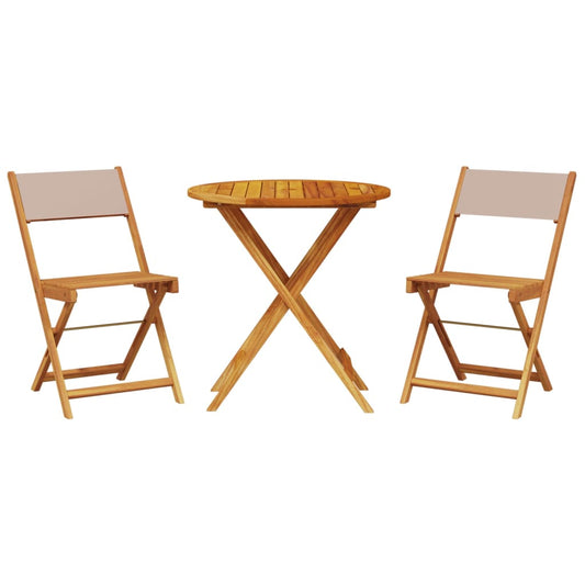 Bistro Set | Taupe, Wood | Solid acacia wood, polyester fabric | Medium