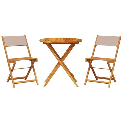 Bistro Set | Taupe, Wood | Solid acacia wood, polyester fabric | Medium