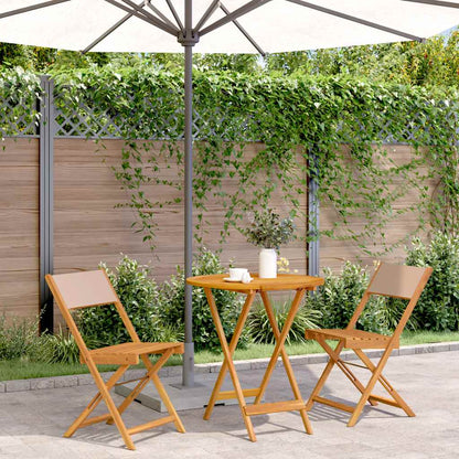 Bistro Set | Taupe, Wood | Solid acacia wood, polyester fabric | Medium