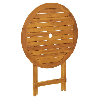 Bistro Set | Grey | Solid acacia wood, PE rattan | 2-seater |  Foldable