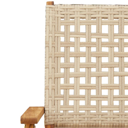 Bistro Set | Beige, Brown | Solid Acacia wood, PE rattan | Small