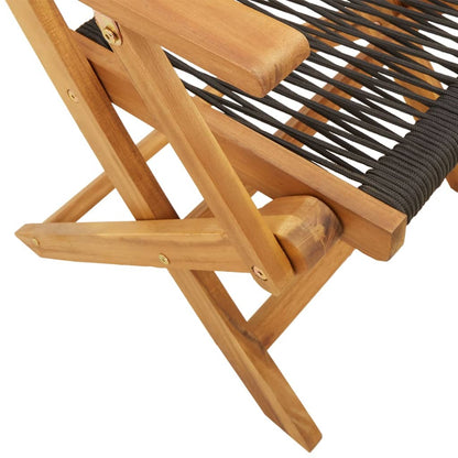 Bistro Set | Black | Solid Acacia wood, Polypropylene | Compact