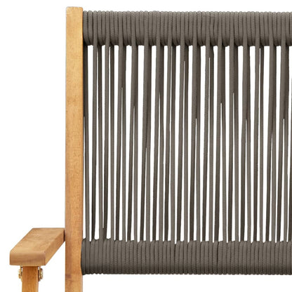 Bistro Set | Grey, Natural Wood | Solid acacia wood, Polypropylene