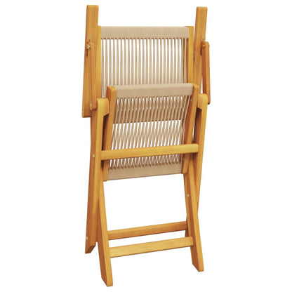 Bistro Set | Beige | Solid acacia wood, Polypropylene | Medium | Foldable