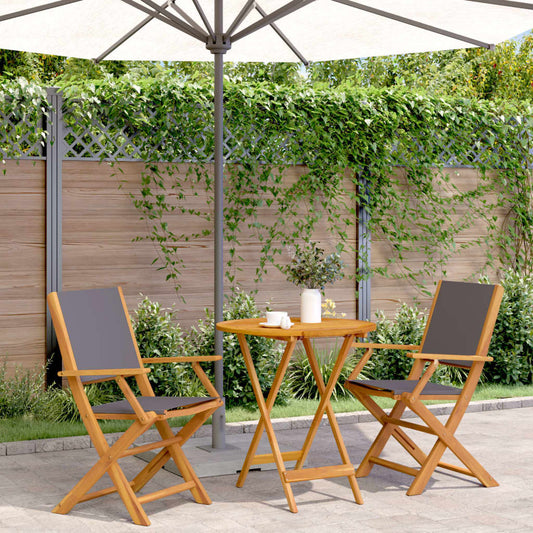 Bistro Set | Anthracite | Solid acacia wood, 100% polyester fabric