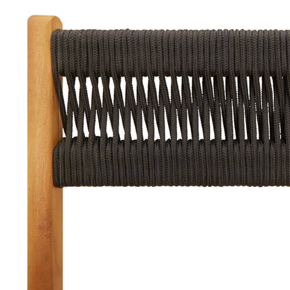 Bistro Set | Black with wooden finish | Solid acacia wood, polypropylene