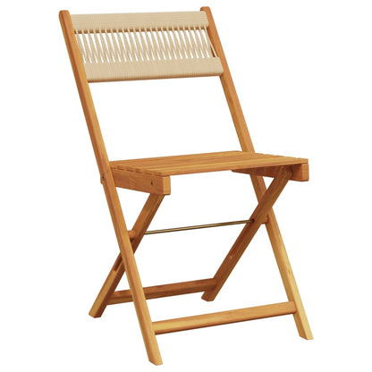 Bistro Set | Beige | Solid acacia wood, polypropylene | Small | Foldable