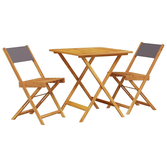 3 Piece Bistro Set Anthracite Fabric and Solid Wood
