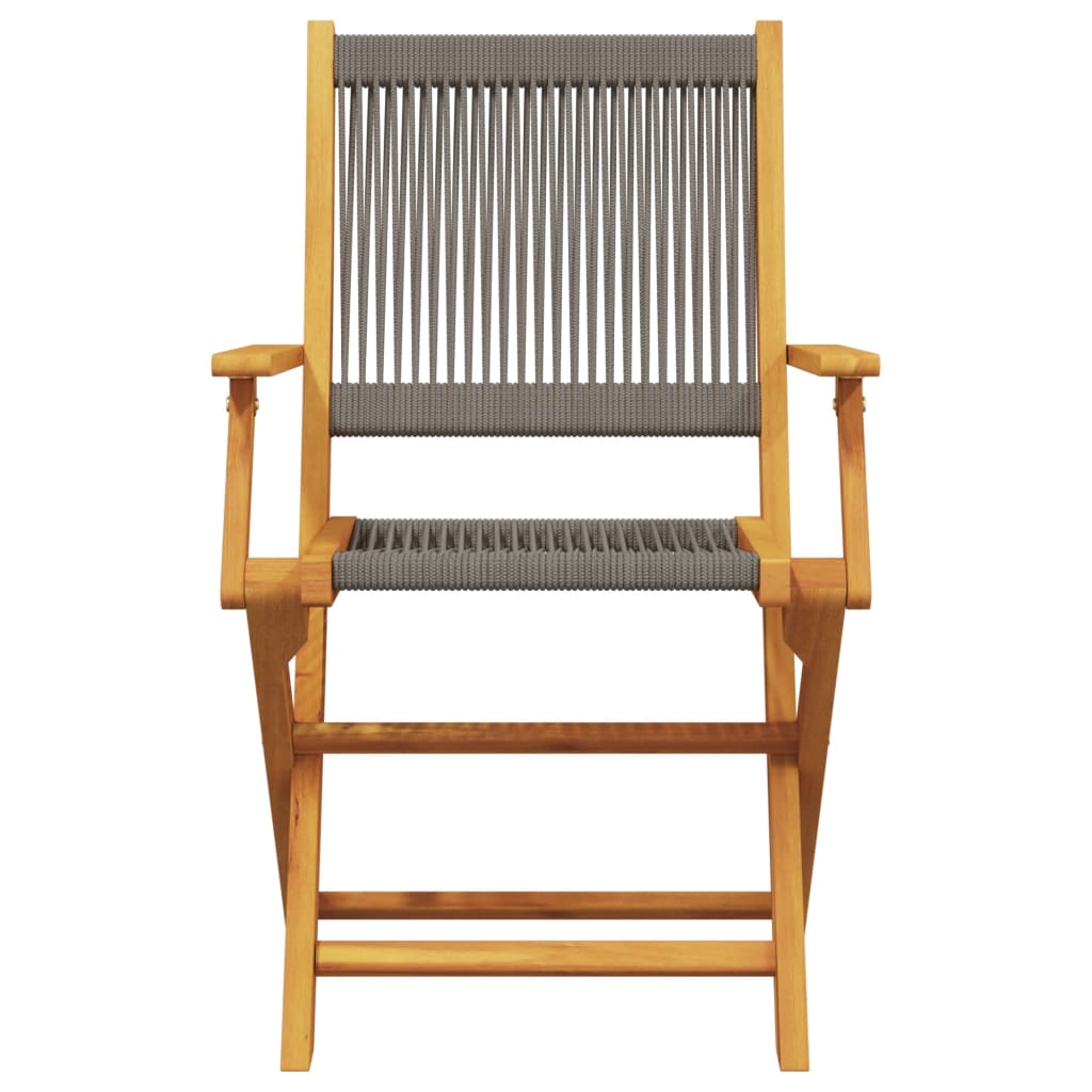 Bistro Set | Grey | Solid Acacia wood | Compact | Foldable | Bistro Set