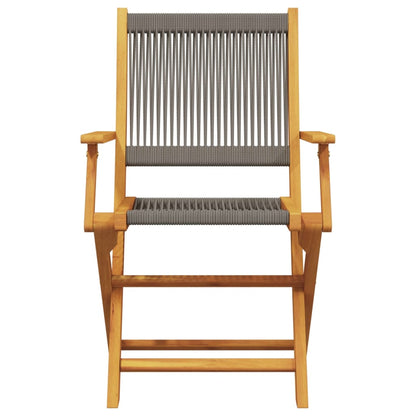 Bistro Set | Grey | Solid Acacia wood | Compact | Foldable | Bistro Set