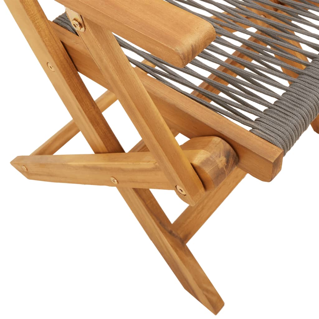 Bistro Set | Grey | Solid Acacia wood | Compact | Foldable | Bistro Set