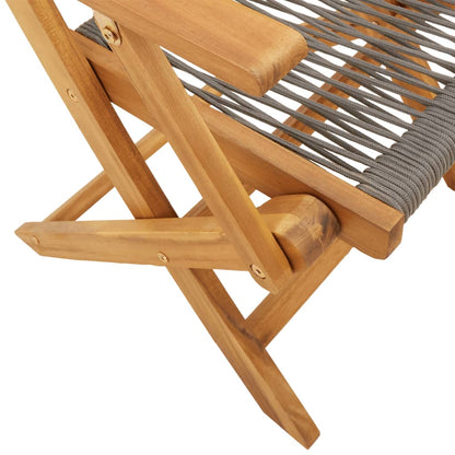 Bistro Set | Grey | Solid Acacia wood | Compact | Foldable | Bistro Set