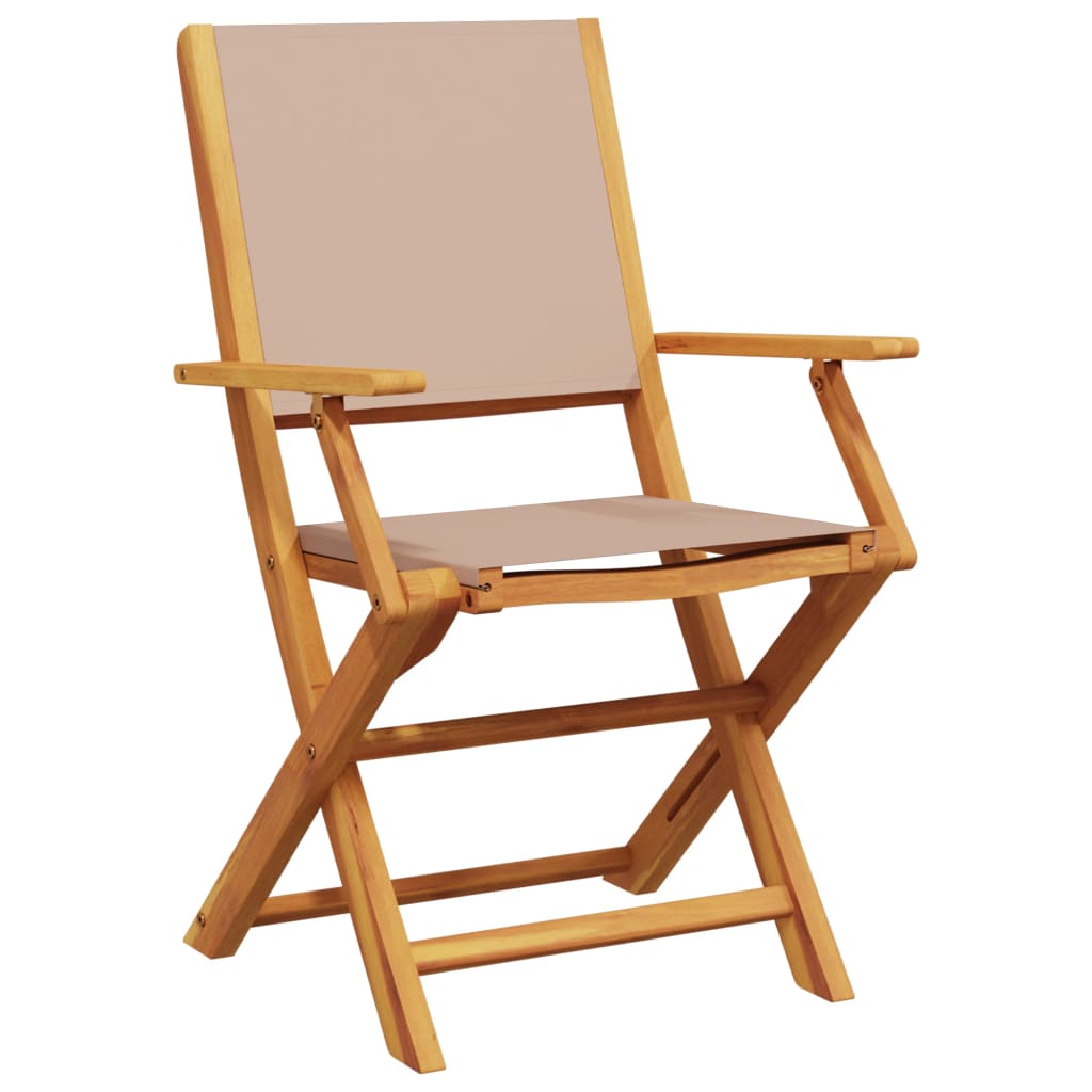 Bistro Set | Taupe | Solid acacia wood | Medium | Foldable | Bistro Set