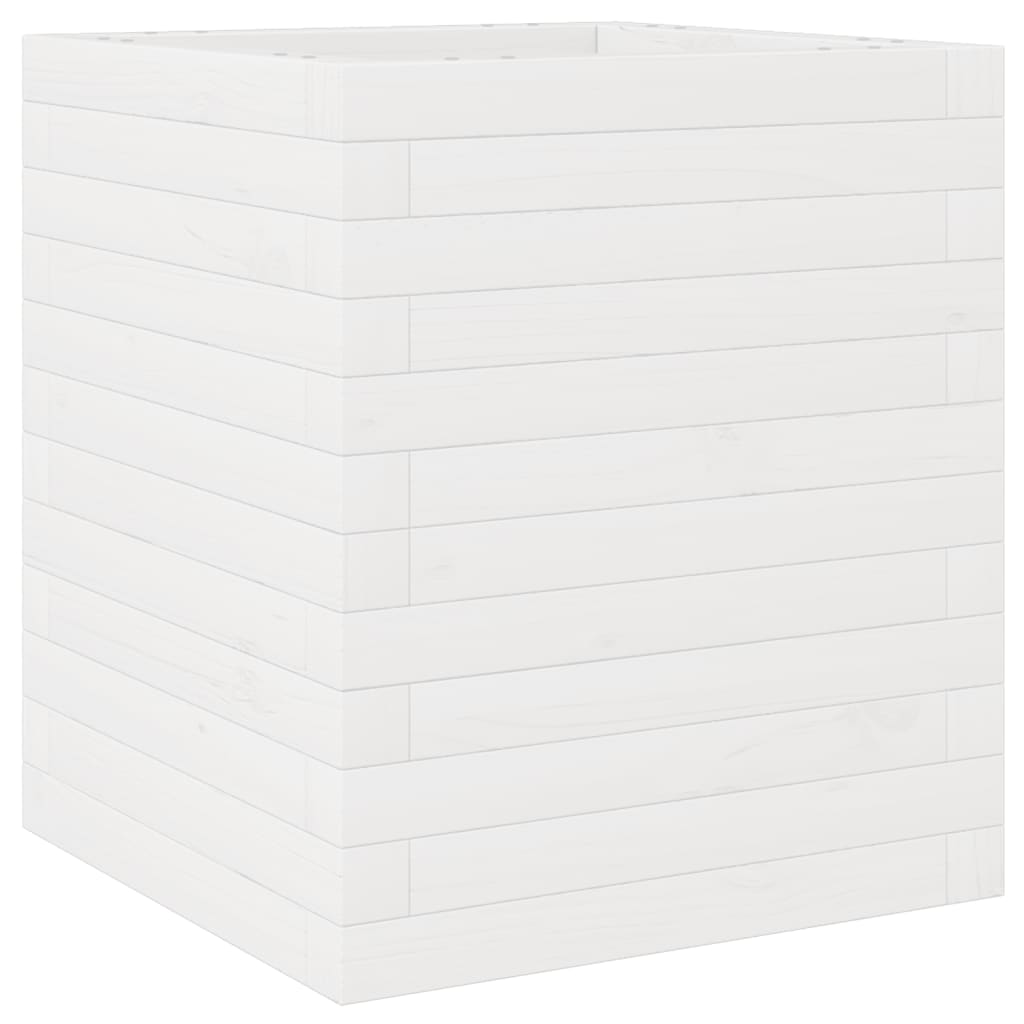 Garden Planter White 40x40x46 cm Solid Wood Pine