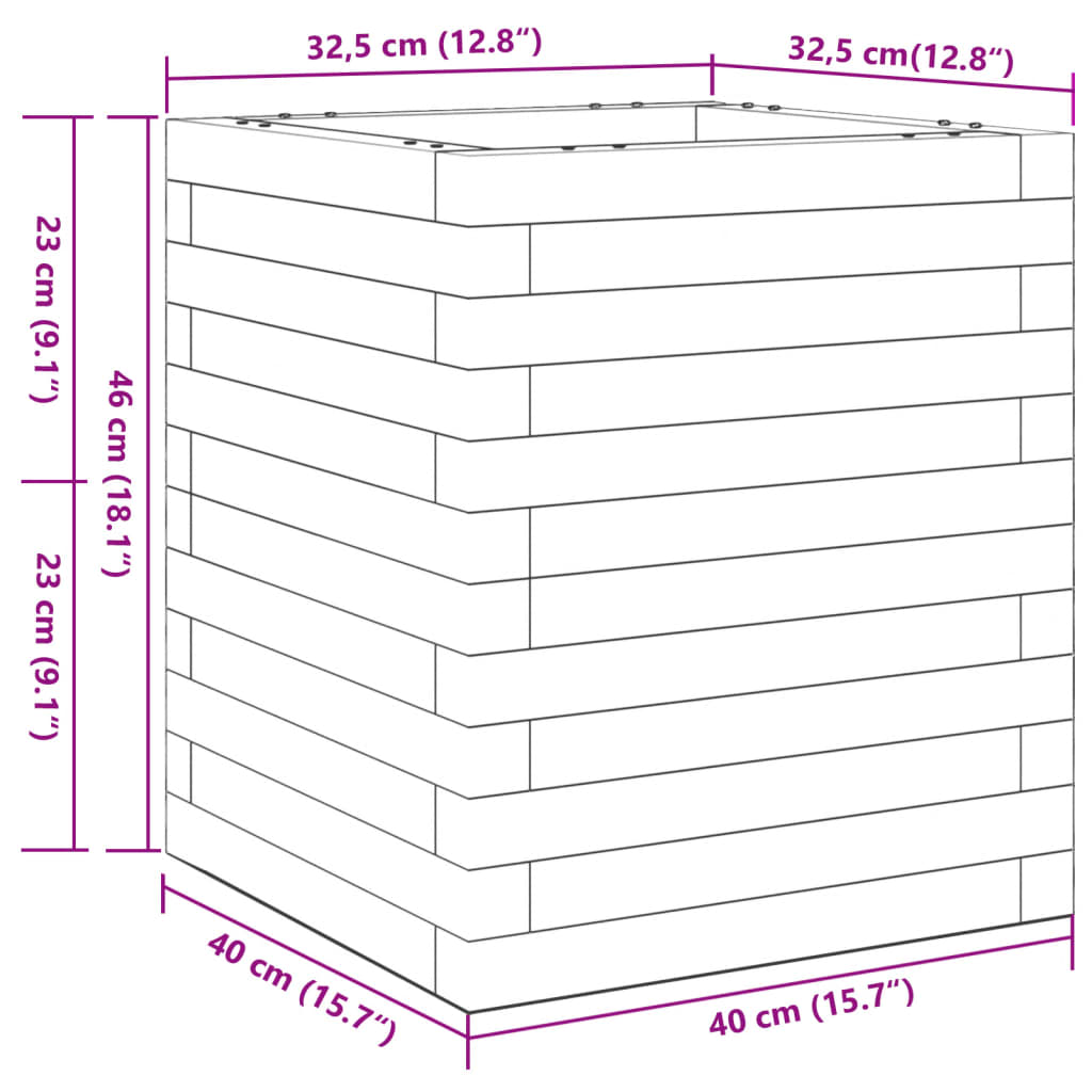 Garden Planter 40x40x46 cm Solid Wood Douglas